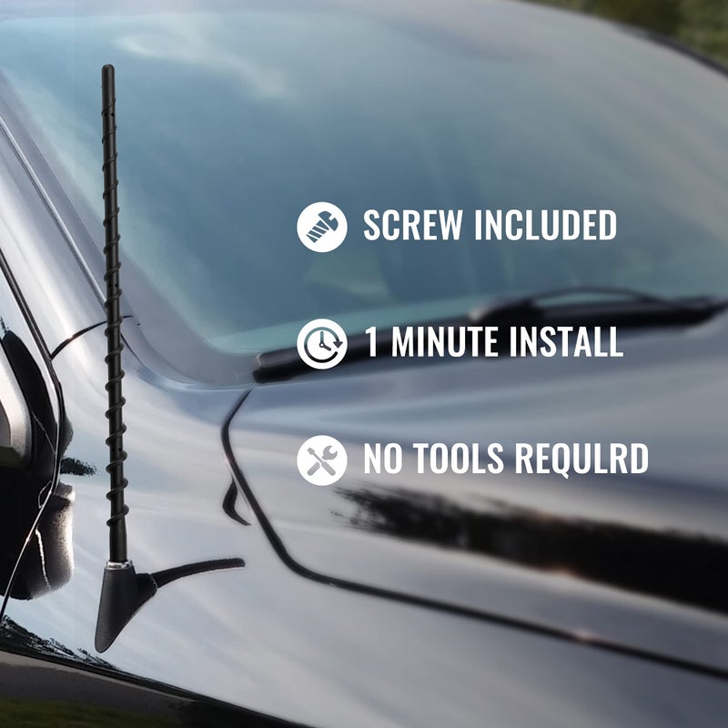 KSaAuto 13 Inch Antenna for Dodge Ram 1500 2500 3500 2010-2024 2025, Dodge Ram 1500 Accessories, Truck Dodge Ram Classic Warlock Antenna Replacement, Spiral Rubber Car Antenna Upgrade Radio Reception - Image 3